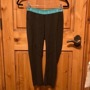 Stio Black Pants with Teal Waistband